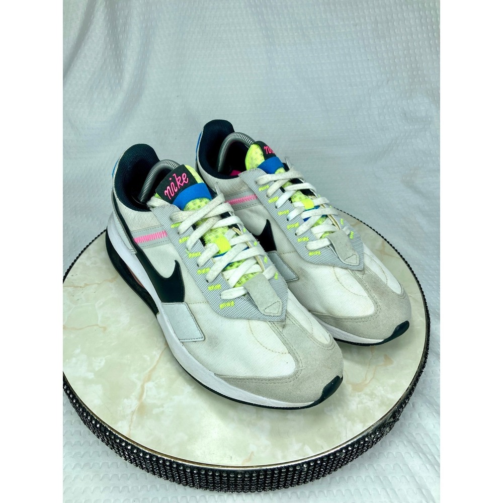 Nike Air Max Pre-Day Running Shoes Mens 10 White Platinum Volt Workout Sneakers